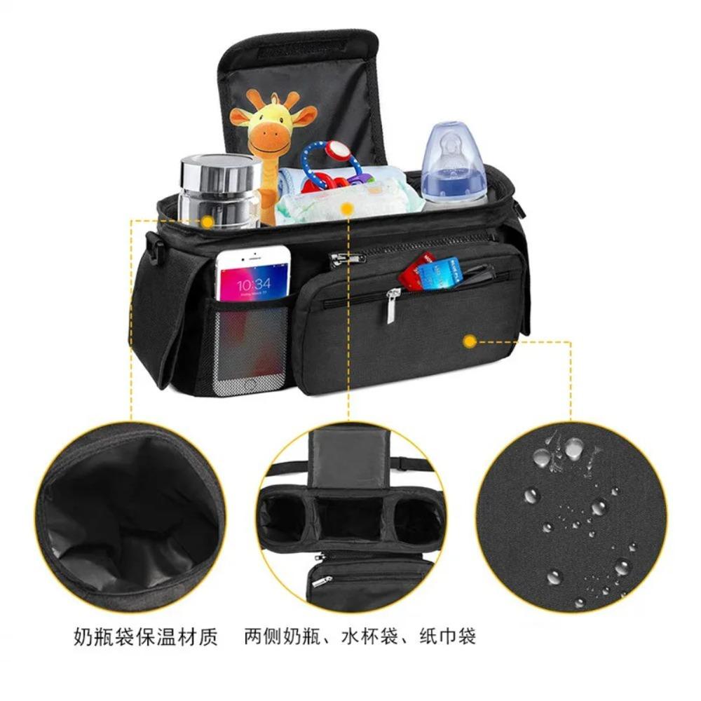 Phone Bottle Holder Baby Stroller Storage Bag Cup Holder Buggy Organizer Pram Diaper Bags Travel