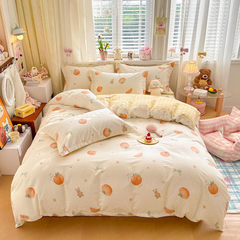 100% Cotton Duvet Cover Soft Breathable Printed Quilt Cover Skin Friendly Comfortable Durable Bedding for Single and Double Beds