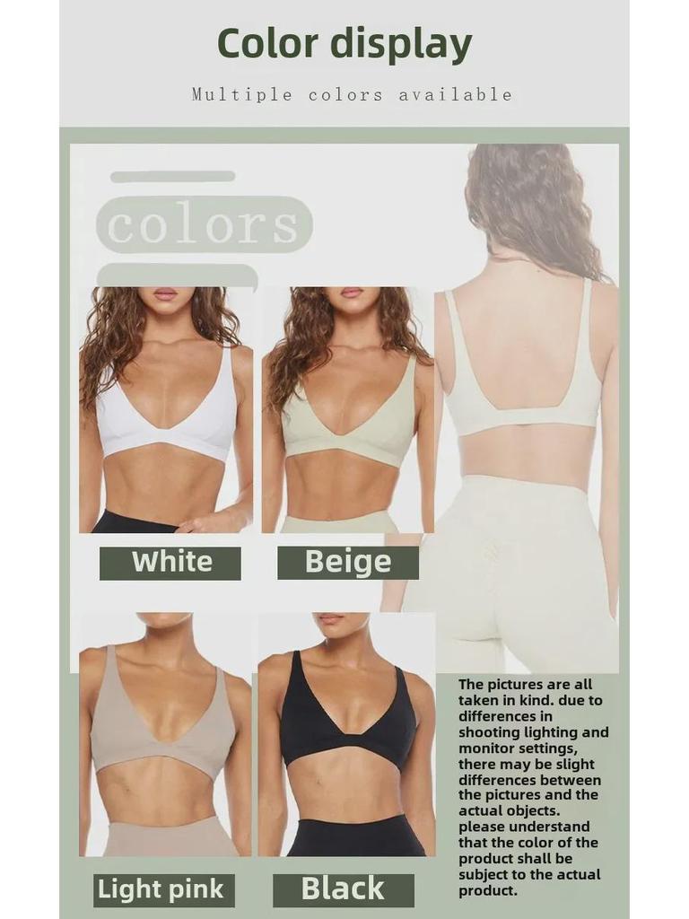Женский спортивный бюстгальтер для йоги: Трансграничный, сексуальный, с открытой спиной, беспроводной, поддерживающий для бега и фитнеса
