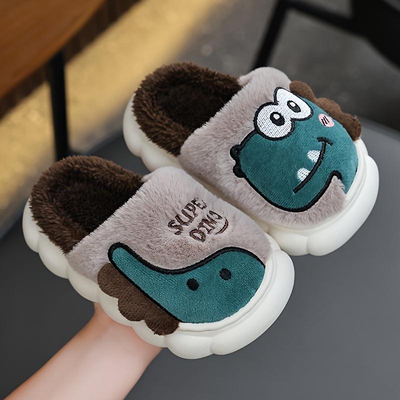 Dinosaur Slippers Cute Cartoon Dinosaur Design Winter Home Warm Shoes