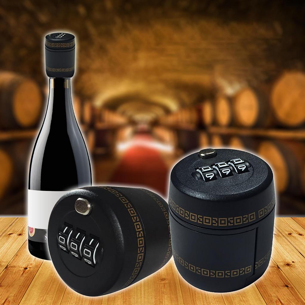Wine Bottle Combination Lock ABS+zinc Bottle Password Locks Wine Stopper Vacuum Plug Device Preservation For Furniture Hardware