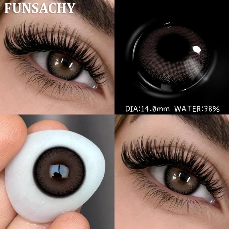 FUNSACHY 1 пара цветных зрачков для глаз Контакты для больших глаз Годовые Натуральный коричневый Косметические Зеленые линзы для цвета глаз Серые линзы для красоты