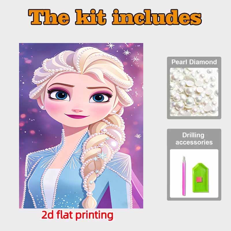 Disney DIY Жемчужная Живопись Замороженная Эльза Синее Жемчужное Платье Домашнее Украшение Стен Жемчужно-Драгоценная Живопись Картины Поделки Домашнее Украшение