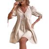 Women's Summer Sexy V-neck Fashion Casual Cotton Linen Dress