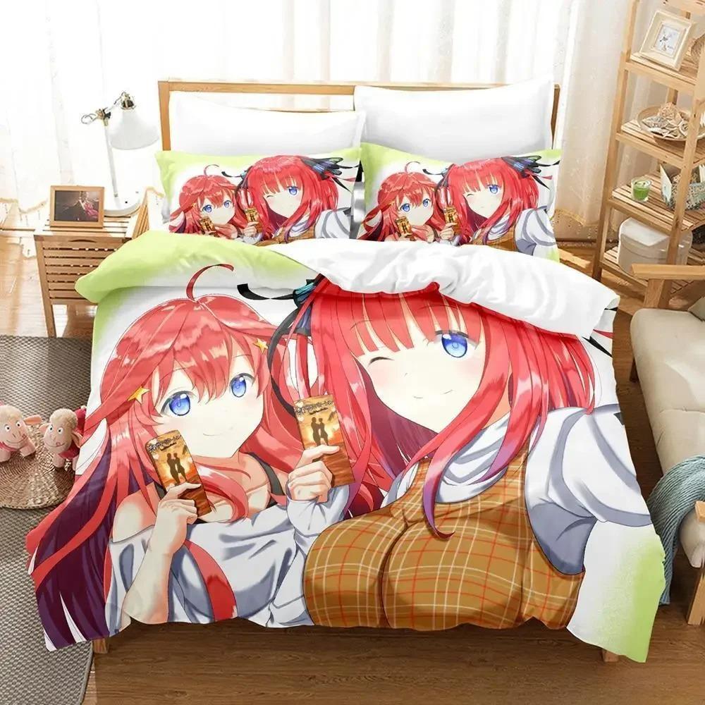 The Quintessential Quintuplets Комплект постельного белья Single Twin Full Queen King Size Комплект постельного белья Aldult Kid Bedroom Пододеяльники 3D Аниме