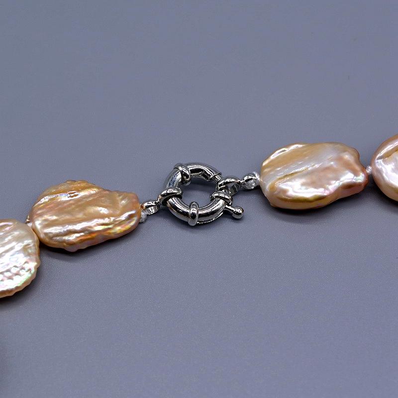 Натуральная розовая пресноводная жемчужина в стиле барокко, простая большая листовая форма, женское ожерелье ручной работы, свадебные украшения, украшения