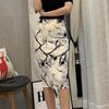 Летняя элегантная юбка-карандаш с мультяшным принтом, женская облегающая юбка до колена с высокой талией, женская