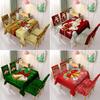 Festive Christmas Tablecloth and Elastic Chair Cover Set with Water-Absorbent Fabric