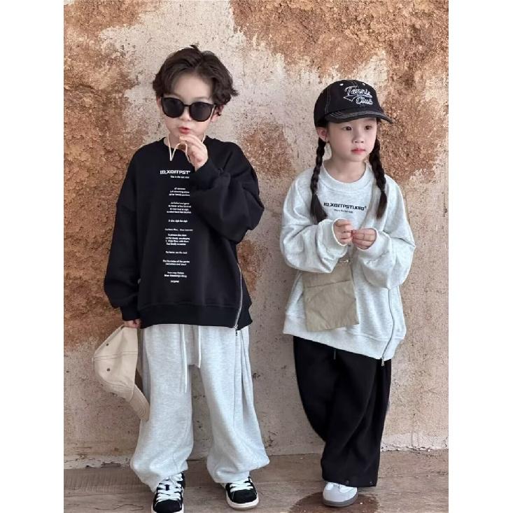 Boys' Spring and Summer Autumn Pants Children and Teens Pants Thin Children's Sports Straight Pants Trendy Three-Bar Pants Trendy