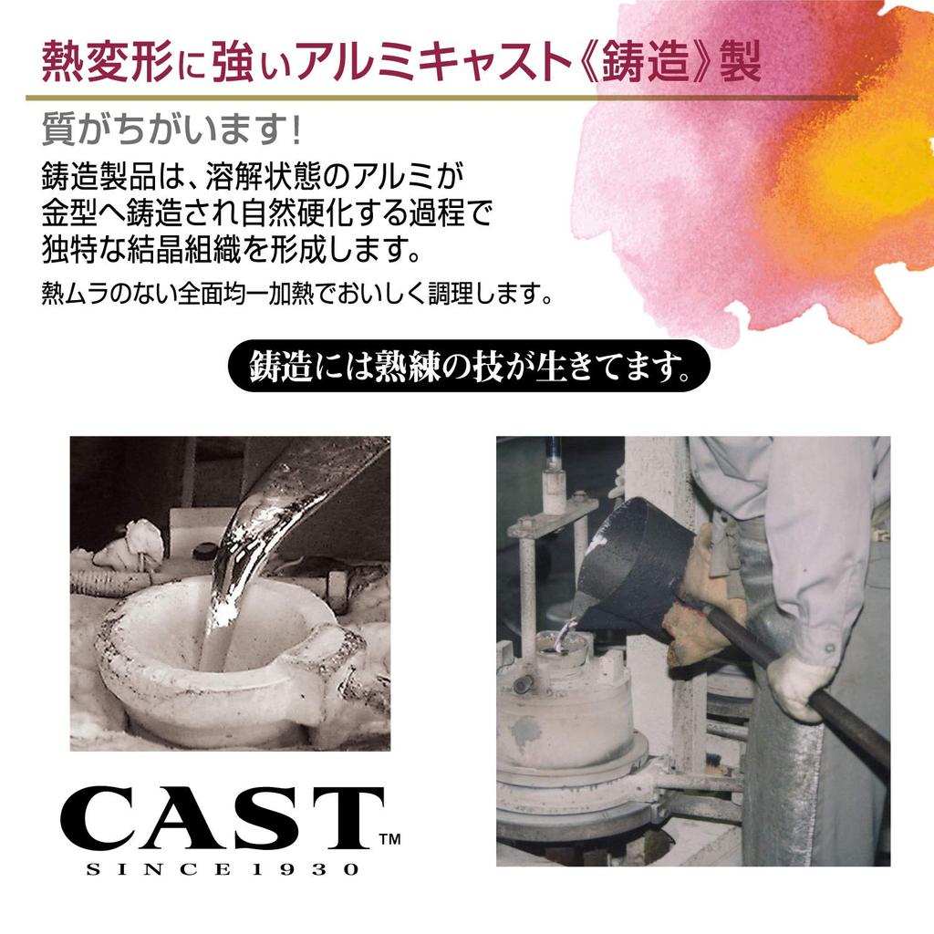 Алюминиевая глубокая сковорода Hokuriku 28 см, легкая, с тефлоновым покрытием, сделано в Японии [совместимо с IH]