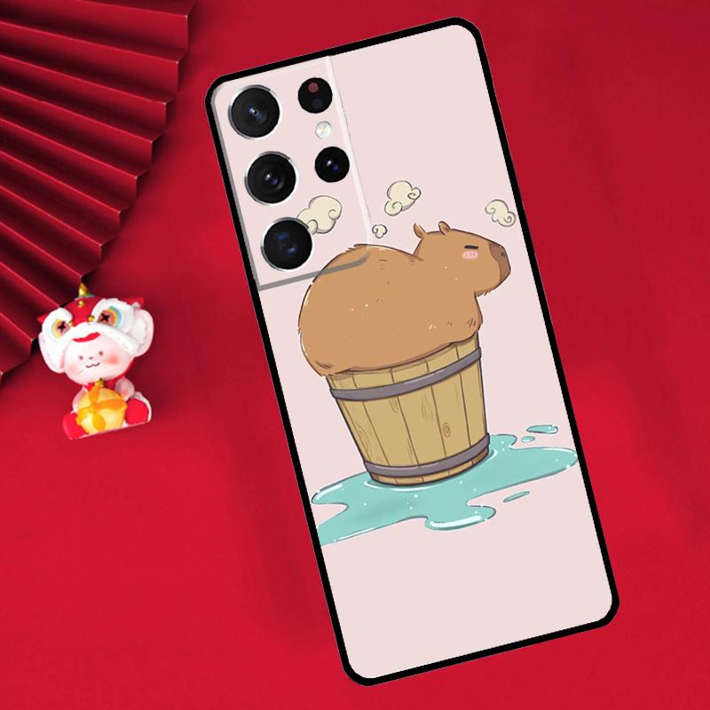 Capybara Spa Case For Samsung Galaxy S25 S26 Ultra S21 S22 S20 S23 S24 Ultra Plus S10 S25 FE Cover Funda