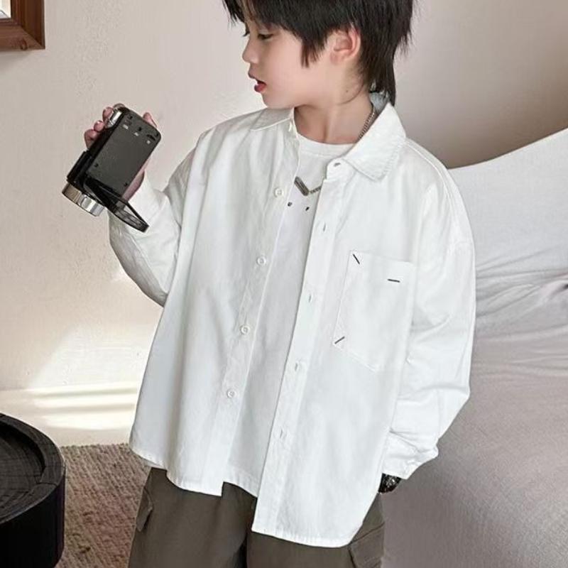Spring and Autumn New Boys Thin Fashionable Handsome Long Sleeve Shirt