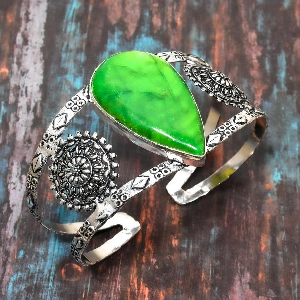 Зеленый лабрадорит, драгоценный камень, ювелирные изделия ручной работы, регулируемый браслет из стерлингового серебра 925 пробы