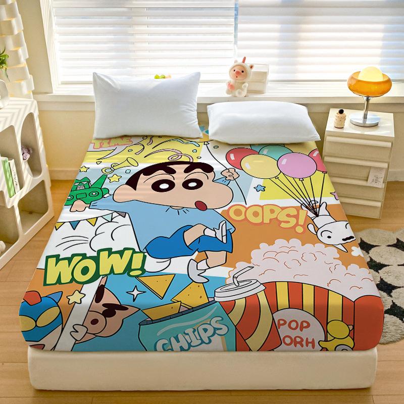 Cartoon Crayon-Shin-Chan Soft Bedding Fitted Sheet Deep Pocket 30Cm,3D Pattern Fitted Sheets Fade Resistant Multiple Sizes