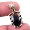 Natural Mahogany Obsidian Gemstone 925 Solid Silver Two Tone Pendant 1.25'' M9v24