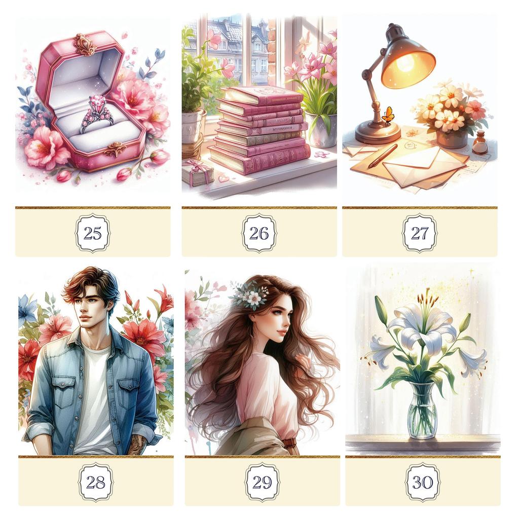 [Официально импортировано, Ограниченное количество] Акварельный Ленорман | Карты Ленорман, 36 штук [Включает мешочек на шнурке] | 56 x 87 мм Черный картон