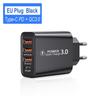 Зарядное устройство для Европы с 3 портами USB Type-C, быстрая зарядка, универсальные дорожные адаптеры для нескольких устройств