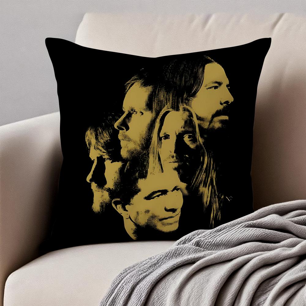 Классический Рок Американская Группа FFoo FFighters Наволочка Подушка Антиклещевая Невидимая Молния Короткий Плюш Подушка для Дивана