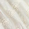 Floral Cotton Embroidery Fabric Width Flower White Cloth 3D Stylish [moonfarm] 1.35m (Ivory, 2m)