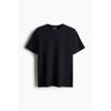 H M Regular FiT TexTured T sHirT Navy Blue