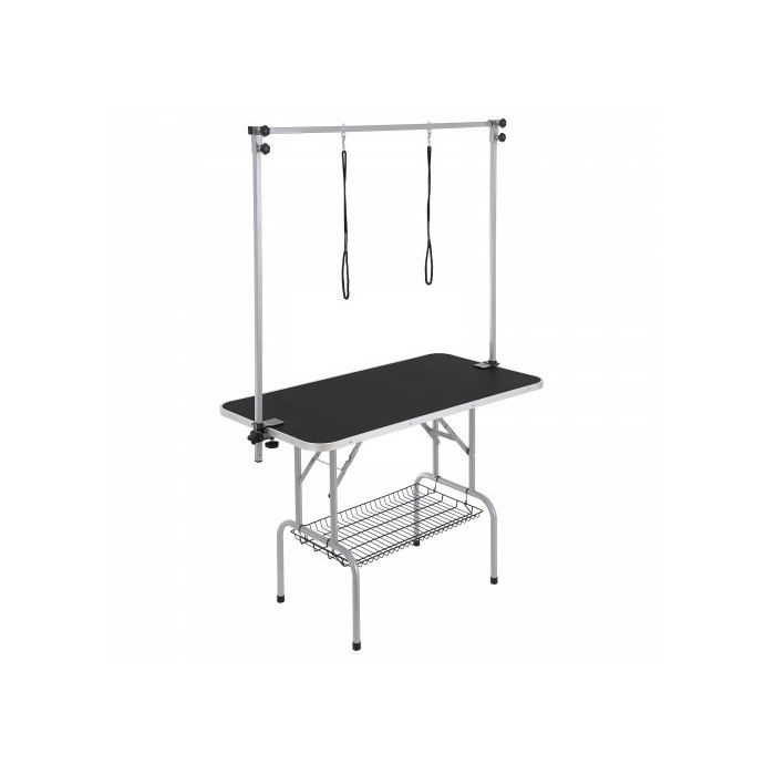 Folding Dog Grooming Table 113.8 x 61 cm with Dual Arms and 149.7 kg Load Capacity