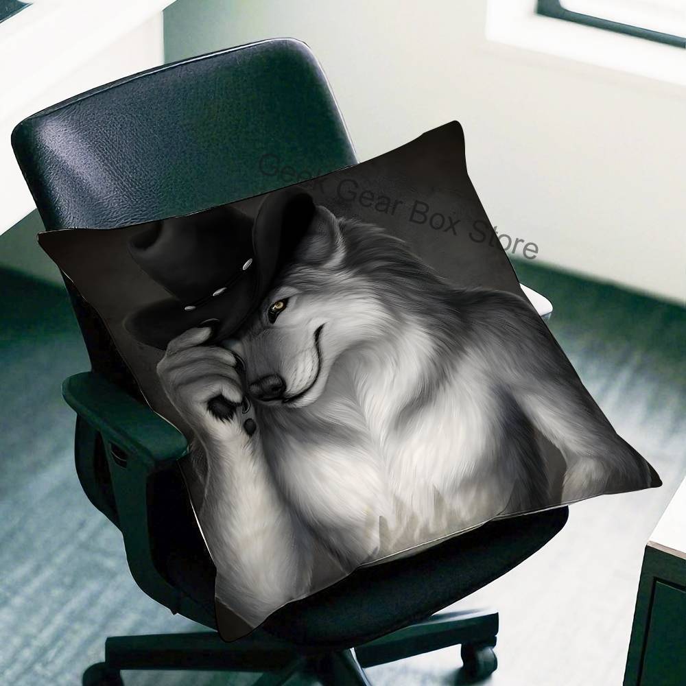 Alpha Sigma Wolf Cool Pillow Case For Sofa Decor Car Office Room Printing Cushion Cover Decorations and Protector