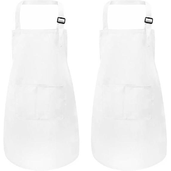 2Pcs Kids Aprons Children Artists Aprons with Pockets Adjustable Chef Aprons for Cooking Kitchen Backing Painting