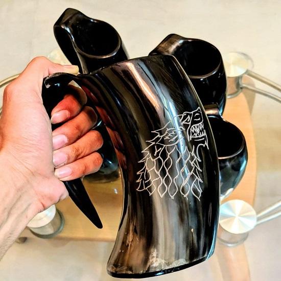 Кружка Vikings Beer Horn, кружка для вина ручной работы, набор из 5 барных кружек, подарок жениху, рог буйвола, кружки ручной работы, подарок мужу, подарок на день Святого Валентина