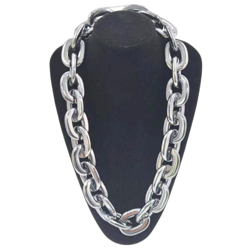 Пластиковое ожерелье в стиле хип-хоп-панк, толстая кубинская цепь, фестиваль, выступление, вечеринка, подарок, аксессуар для фанатов