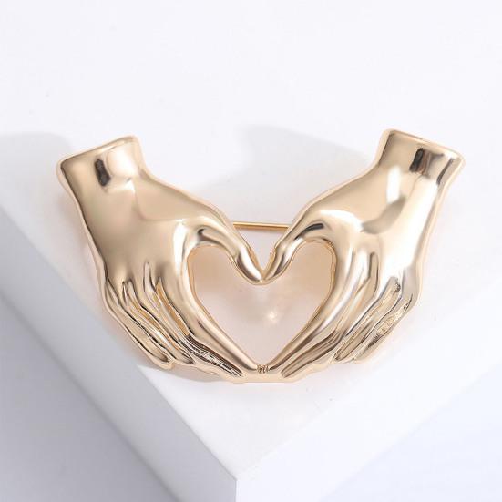 Креативная брошь «Руки в сердце», простая элегантная булавка для свитера в стиле ретро, значок с лацканами для костюма, аксессуары для пальто