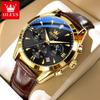 Brand New Fashion Quartz Watch Men Leather Waterproof Luminous Calendar Luxury Chronograph Watches Mens