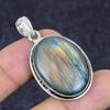 Natural Labradorite Gemstone 925 Sterling Silver Jewelry Pendant 1.77" L3N81