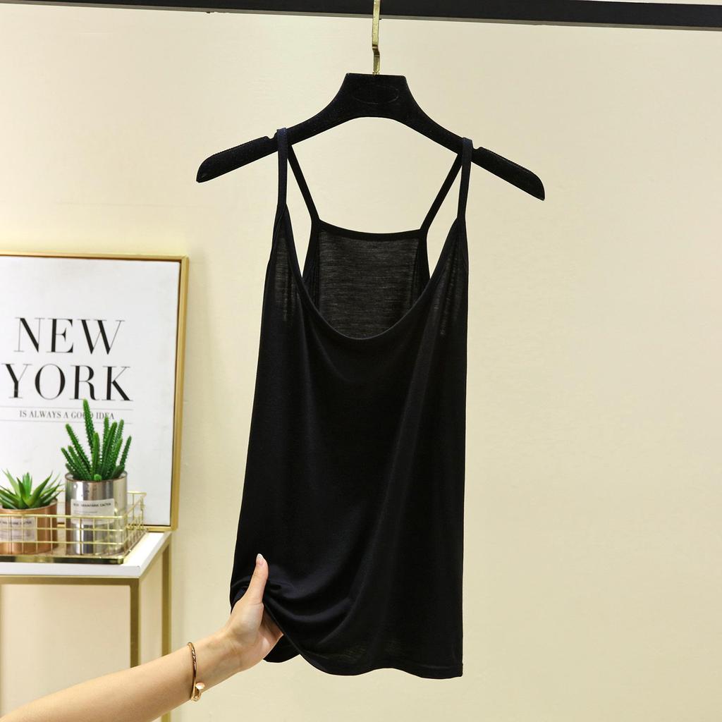 Модальная майка-корсет из ледяного шелка для женщин - Маленькая, Сексуальная, Майка с круглым вырезом, Нижнее белье