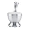 Stainless Steel Mortar Pestle Beans Garlic Spices Foodstuffs Grinder Kitchen Tool with Lid