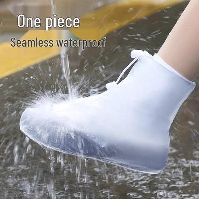 Водонепроницаемые Нескользящие Силиконовые Чехлы для Резиновых Сапог для Взрослых - Толстые, Износостойкие, Дизайн с Высоким Голенищем