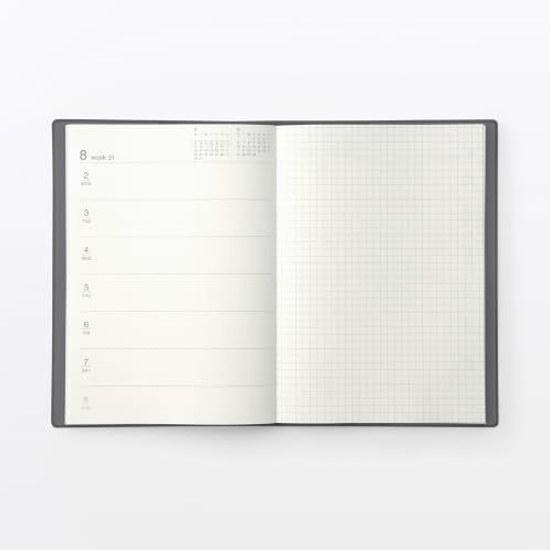 Muji Понедельник Старт Ежемесячный Еженедельный Планировщик Начиная с Декабря 2026 A5 Темно-серый