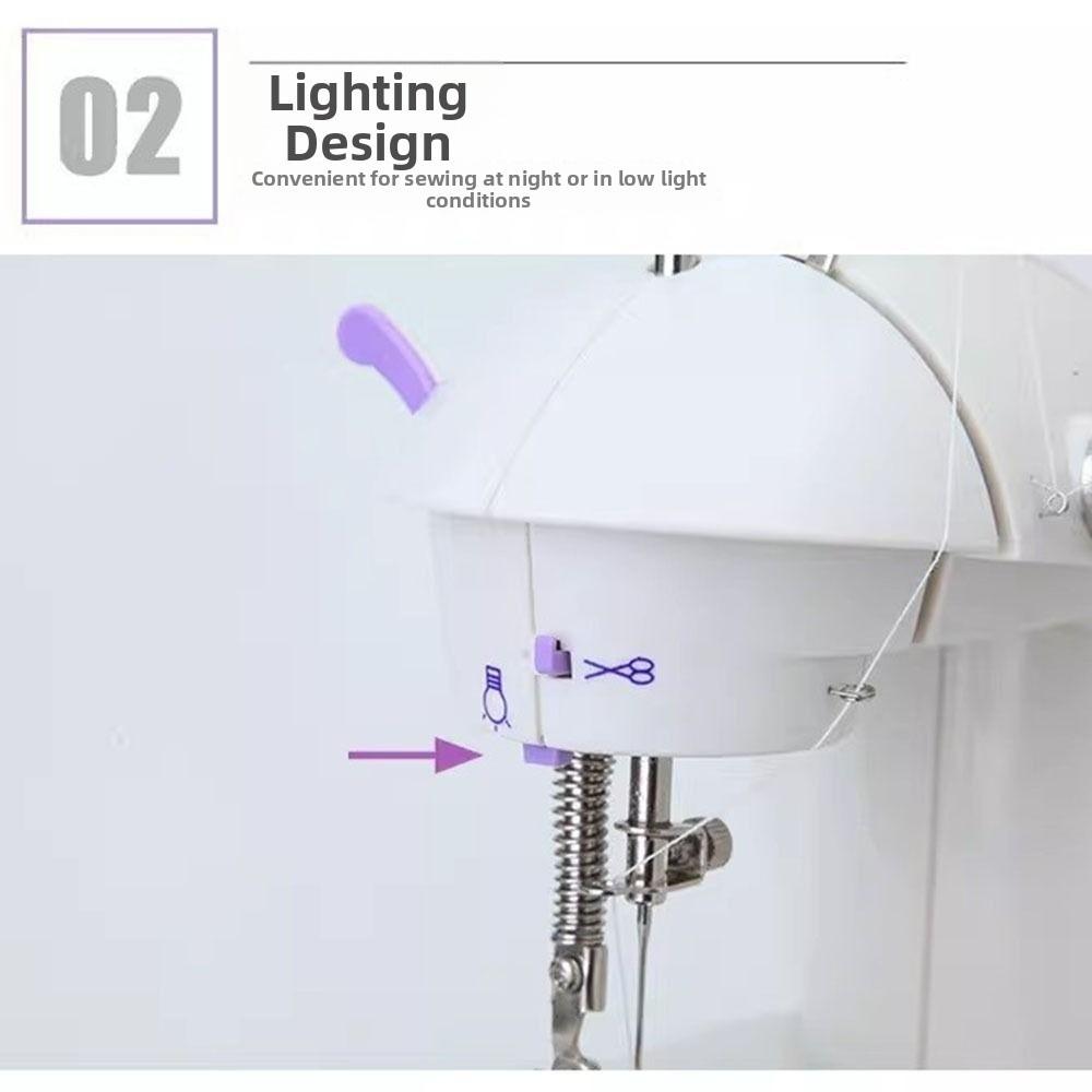 Foot Pedal Mini Sewing Machine LED Light Portable Sewing Machine Electric Sewing Machine Beginners
