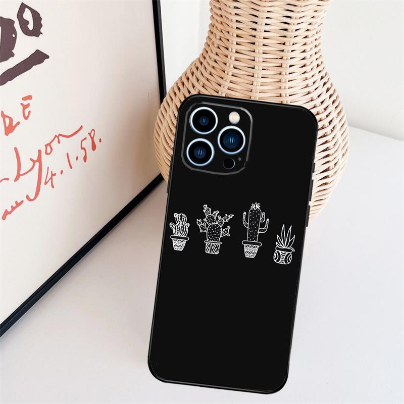 Чехол с узором кактуса для iPhone 11 12 13 14 16 15 Pro Max Mini X XS Max XR Plus Чехол