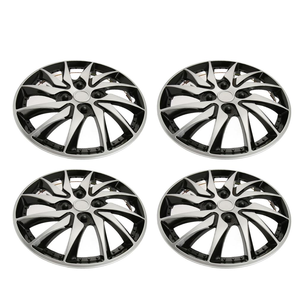 4 шт. колпака для обода колеса серебристо-черного цвета с высокой степенью защиты, стильные прочные 14-дюймовые колпаки для колес