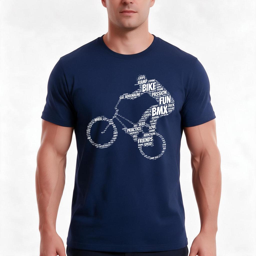 Bmx Words Tshirt Summer Casual Cotton Tee Oversized Streetwear Tops Vintage Graphic Print Loose Fit Short Sleeve