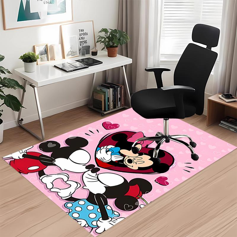 Mickey Minnie Printed Carpet, for Office Chair Living Room Bedroom Kitchen Room Decor Gifts.