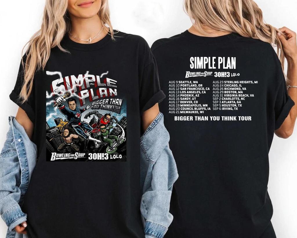 Simple Plan Больше, чем вы думаете! Тур 2026 Подарок фанату Футболка двусторонняя