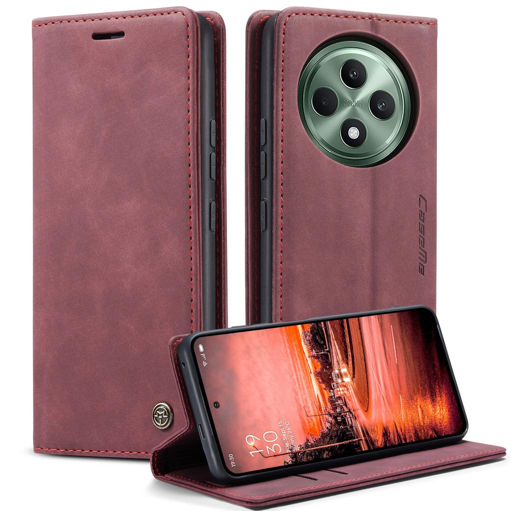 Для Oppo Reno12 F 5G Чехол CASEME Серия 013 Держатель для карт Подставка Кожаный чехол для телефона