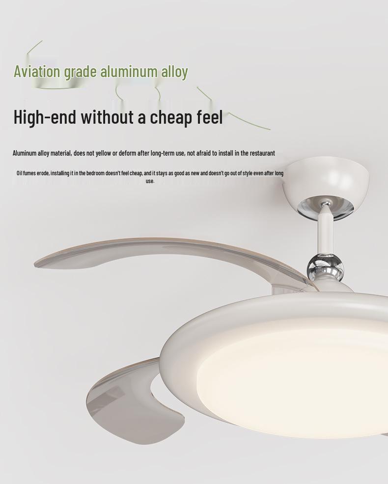 Минималистичный потолочный вентилятор в китайском стиле с подсветкой и защитой глаз полного спектра для спален и ресторанов