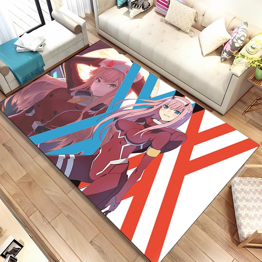 Сексуальный коврик для девочек Zero Two DARLING In FRANXX, ковер для дома, гостиной, спальни, дивана, коврик для двери, детский нескользящий напольный коврик, подарок