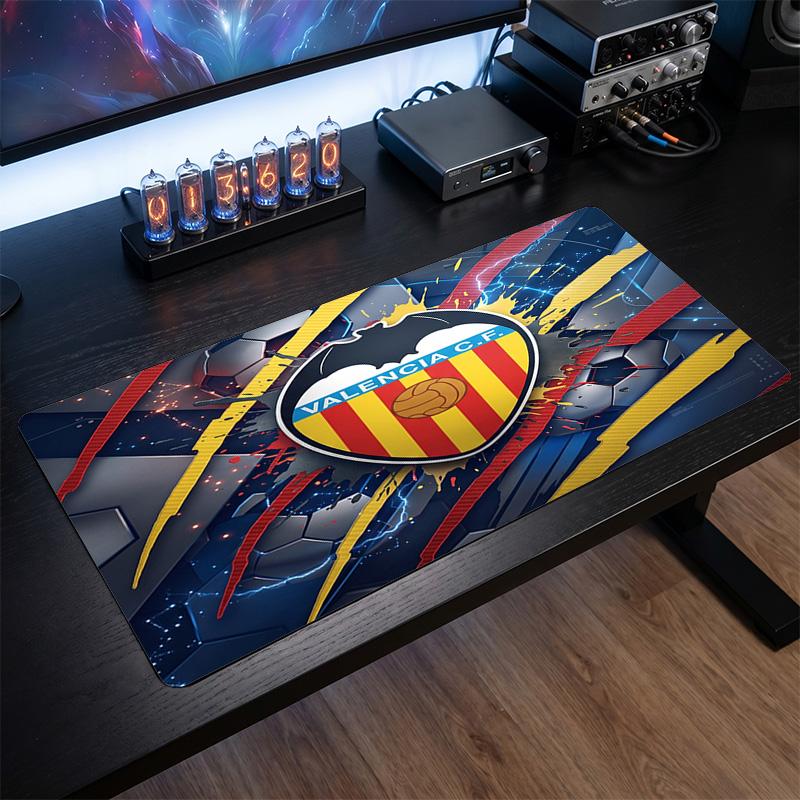Valencia FC Theme Pattern Mouse Pad, Soccer Logo Design XXL Gaming Desk Mat Non-Slip Computer Mouse Pad