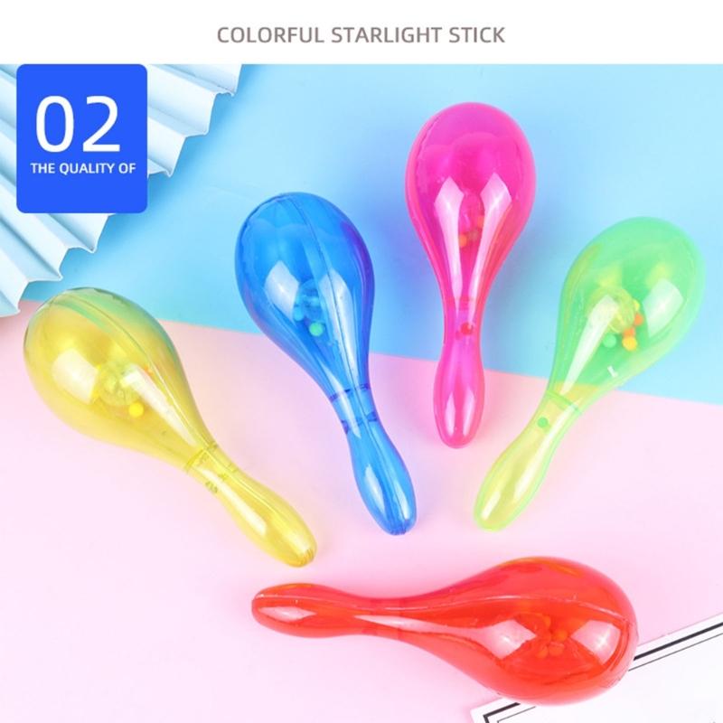 10 ШТ Пластиковые Мигающие Светящиеся Маракасы Безопасные Прочные Шумные Инструменты Для Детей Взрослых Танцевальных Выступлений