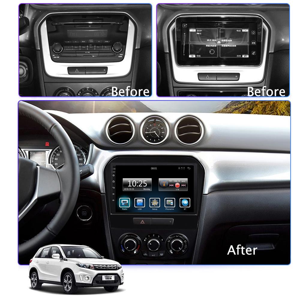 Android Car Radio Stereo для Suzuki Vitara 2015-2022 GPS-навигация 2DIN 4-ядерный мультимедийный плеер Autoradio 1+16 ГБ
