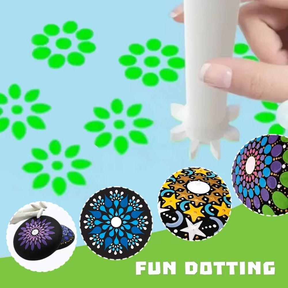 4pcs Moon Pattern Art Stamp Pen Reusable Dot Painting Pen New Embossing Tool for DIY Graffiti