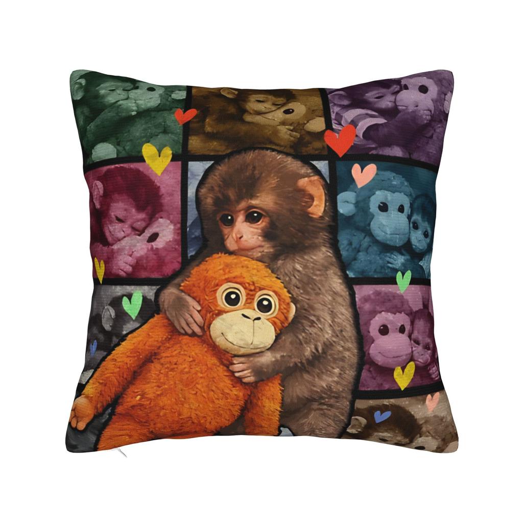 Punch Monkey Pillow Case Cute Funny Pillow Cover Soft Pillowcases For Sofa Bedroom Home Decor